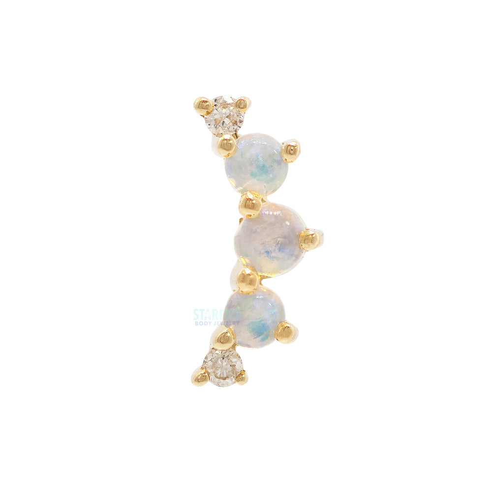 threadless: "Annette" End in Gold with Opal & Diamonds