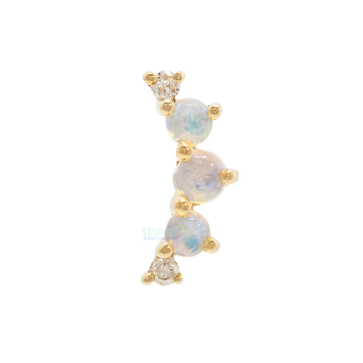threadless: "Annette" End in Gold with Opal & Diamonds