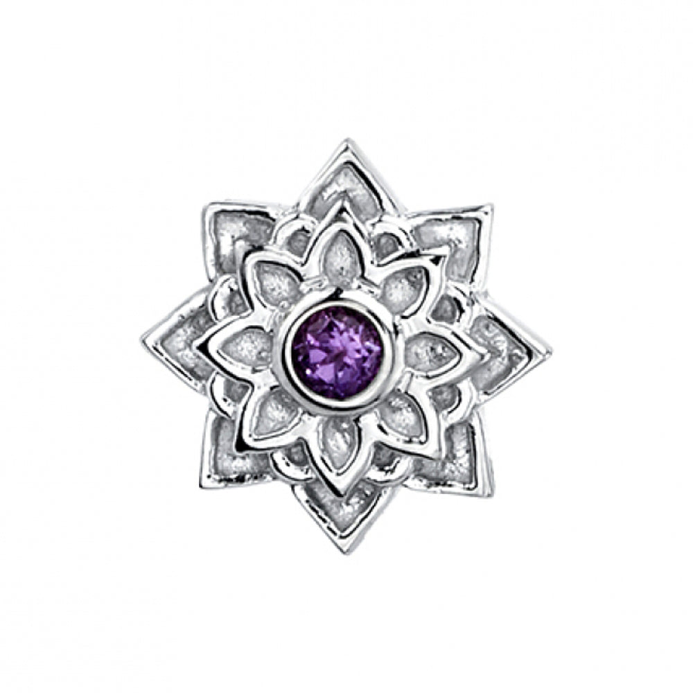 "Sol" Threaded End in Gold with Amethyst