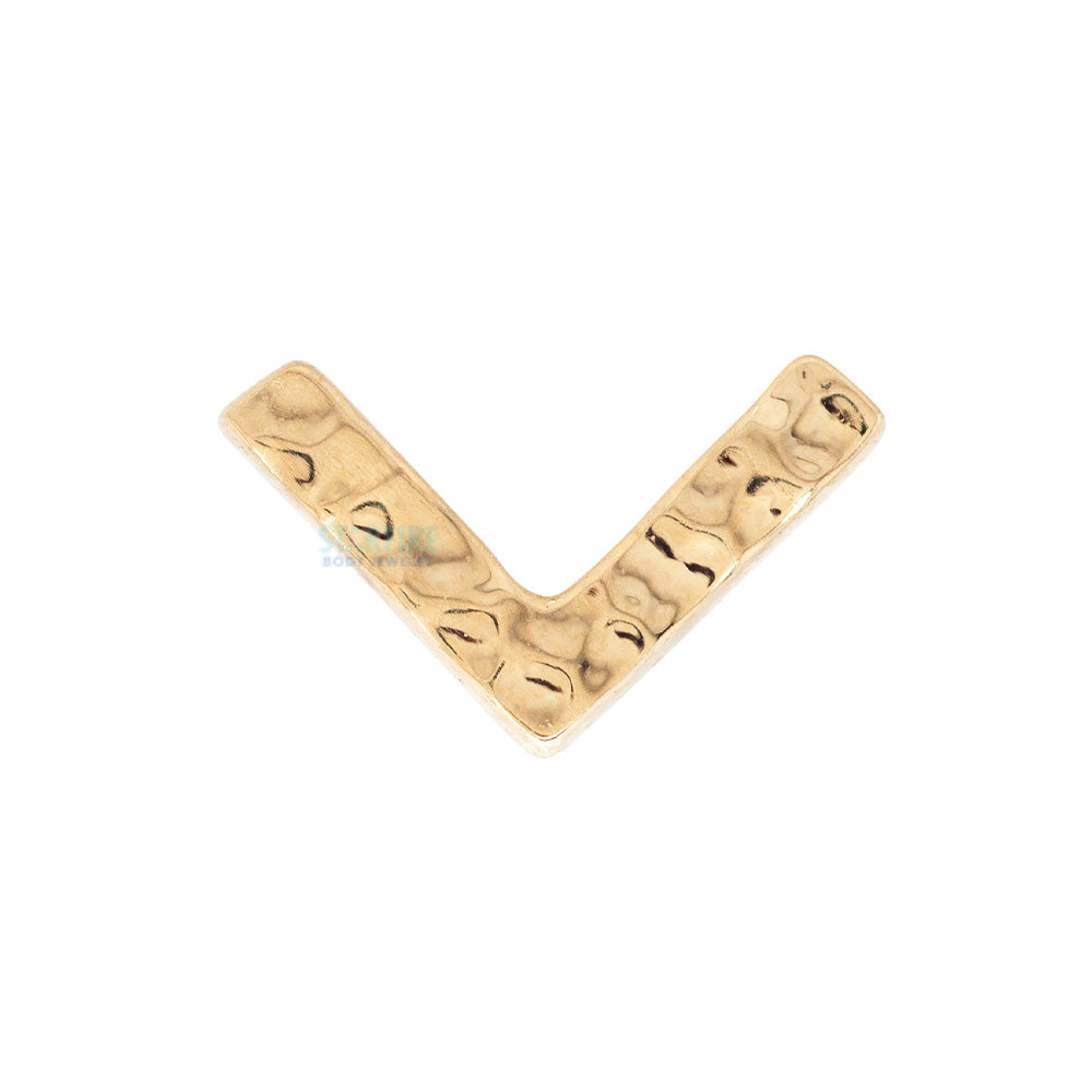 Flat V Hammered Finish Threaded End in Gold & Platinum