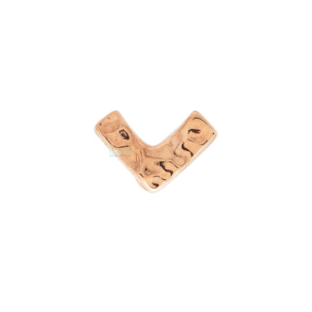 threadless: Flat V Hammered Finish Pin in Gold