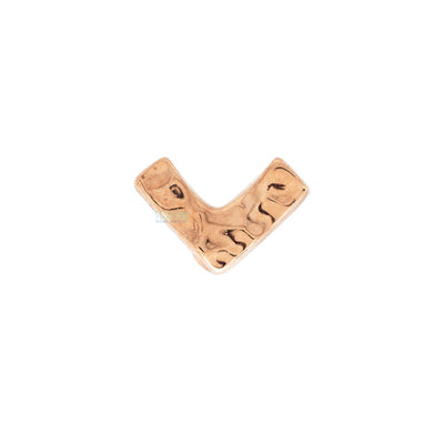 threadless: Flat V Hammered Finish Pin in Gold