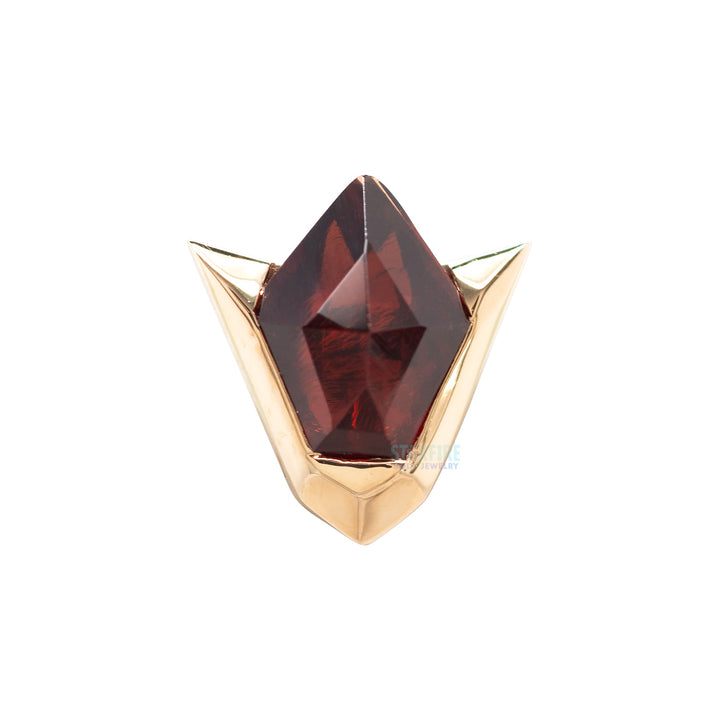 "Spirit of Fire" Threaded End in Gold with Hand Cut Garnet