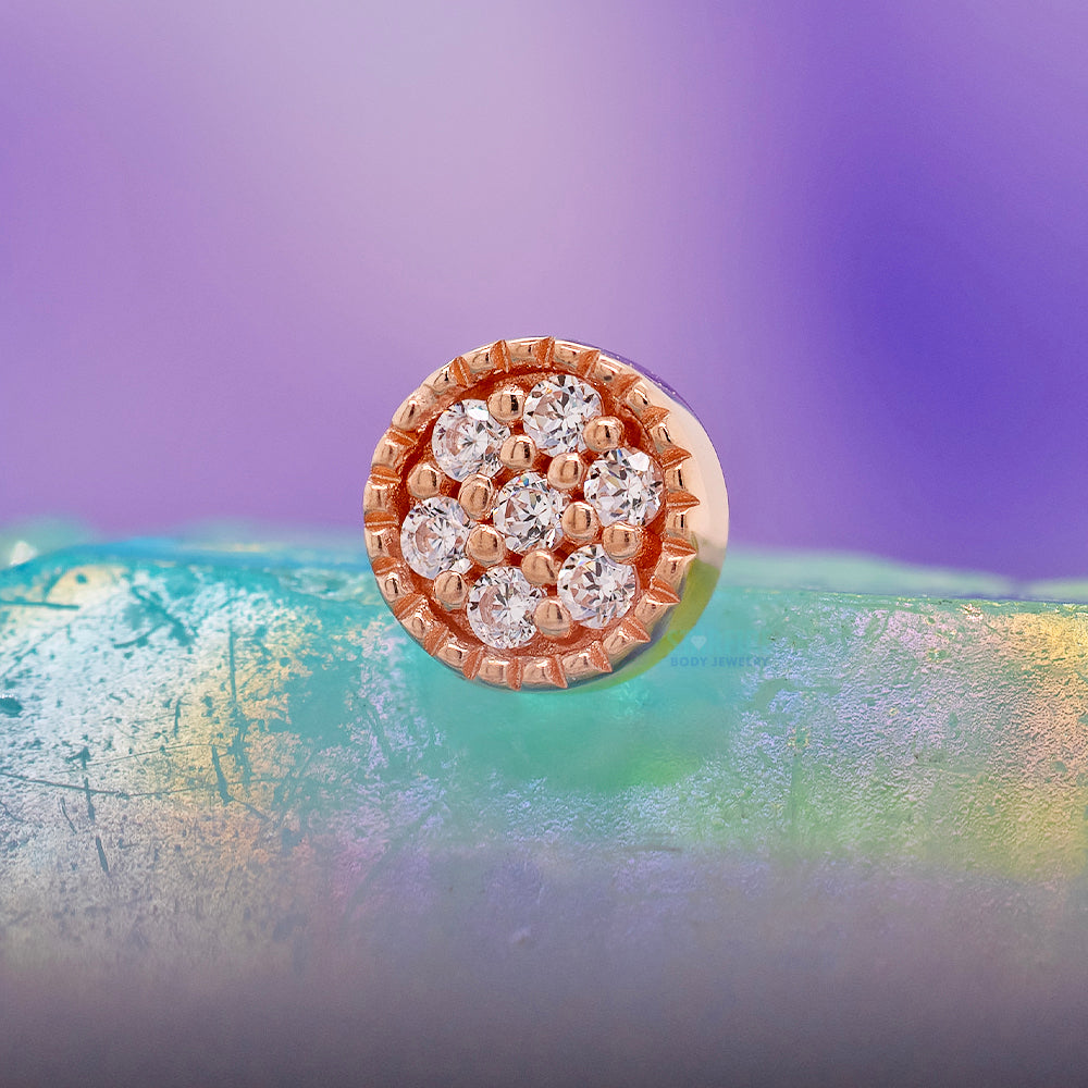 threadless: "Roulette" End in Gold with White CZ's