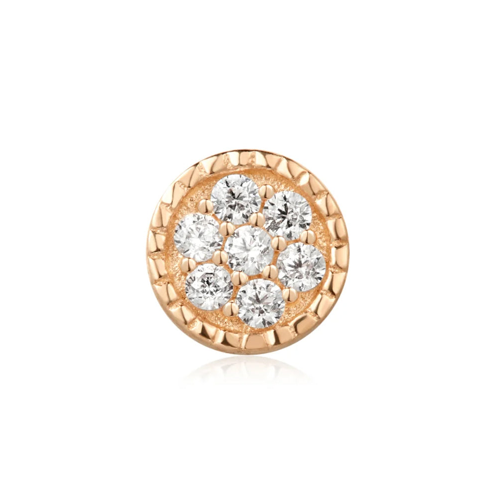 threadless: "Roulette" End in Gold with White CZ's