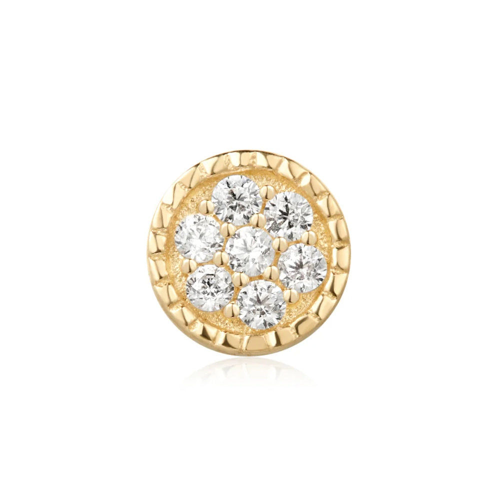 threadless: "Roulette" End in Gold with White CZ's