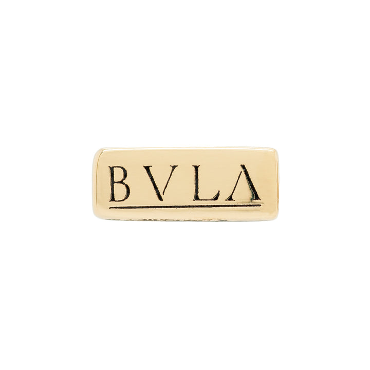 threadless: Gold & Platinum Flatback / Labret Post / Straight Barbell End with Fixed Antiqued BVLA Disc