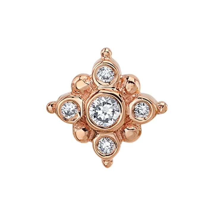 "Orion" Threaded End in Gold & Platinum with DIAMONDS