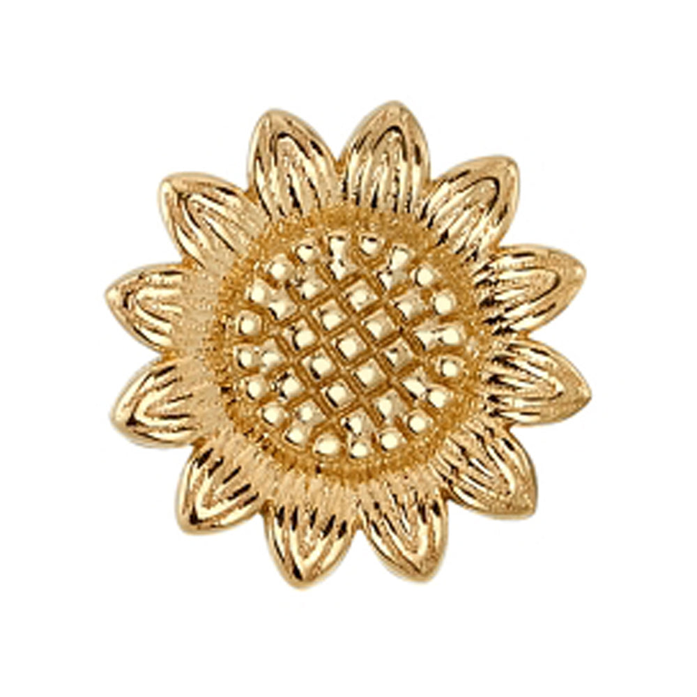 Realistic Sunflower Threaded End in Gold