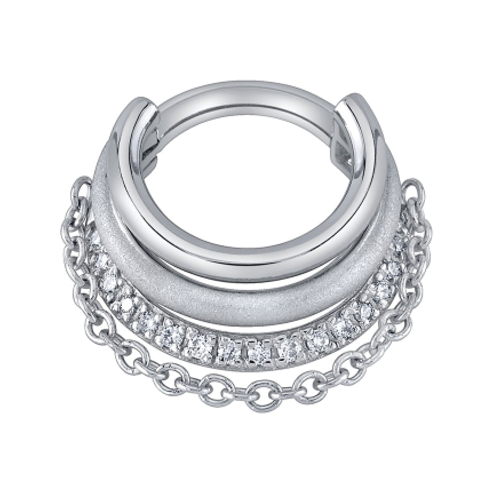 "Lucy in Chains" Hinge Ring in Gold with Diamonds