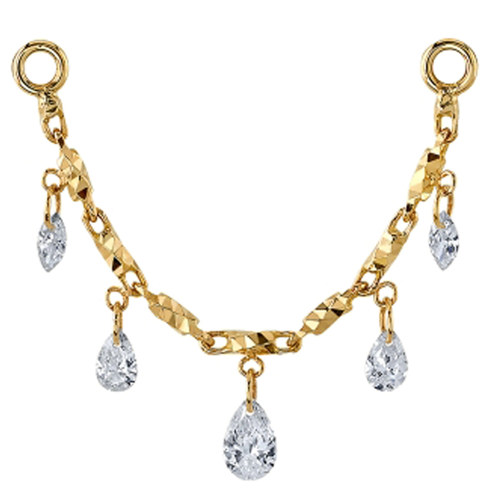 "Zeraphine" Chain Attachment in Gold with DIAMONDS