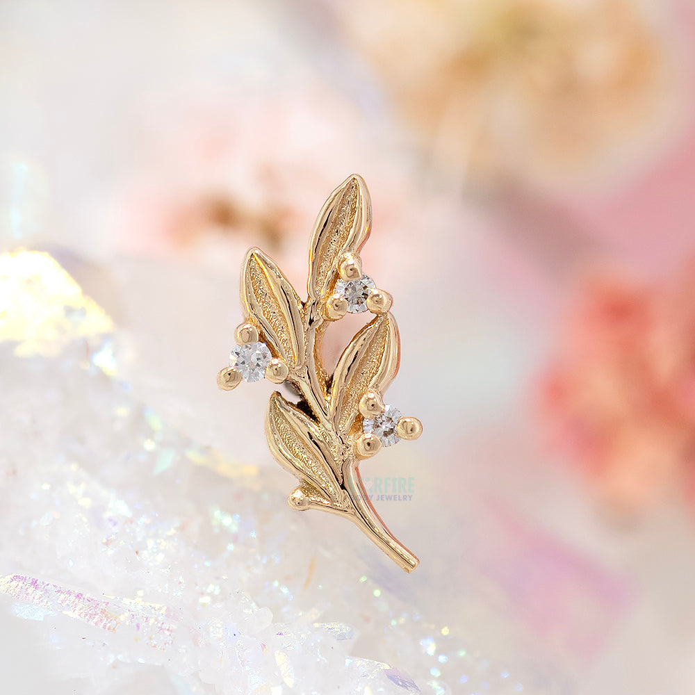 "Gethsemane" Threaded End in Gold with DIAMONDS