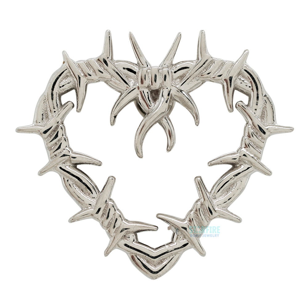 Barbed Wire Heart Threaded End in Gold