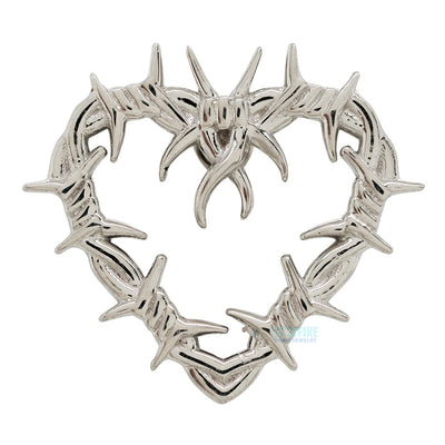 Barbed Wire Heart Threaded End in Gold