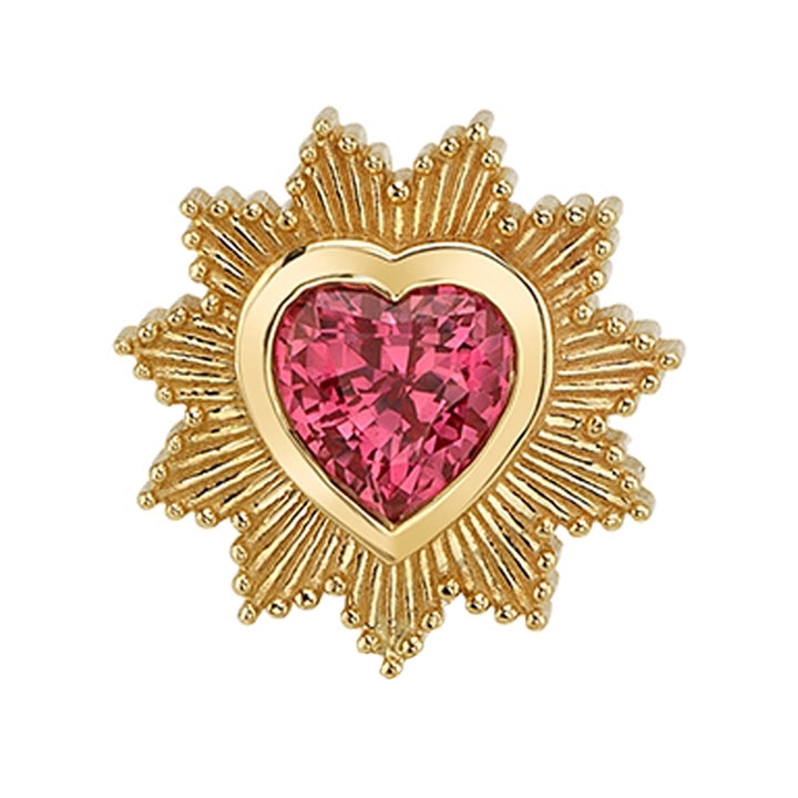 "Milagro" Threaded End in Gold & Platinum with Padparadscha Sapphire