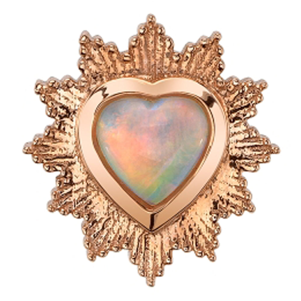 "Milagro" Threaded End in Gold & Platinum with Genuine White Opal