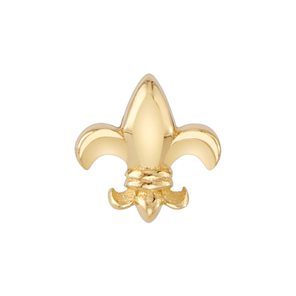 Fleur De Lys Threaded End in Gold & Platinum