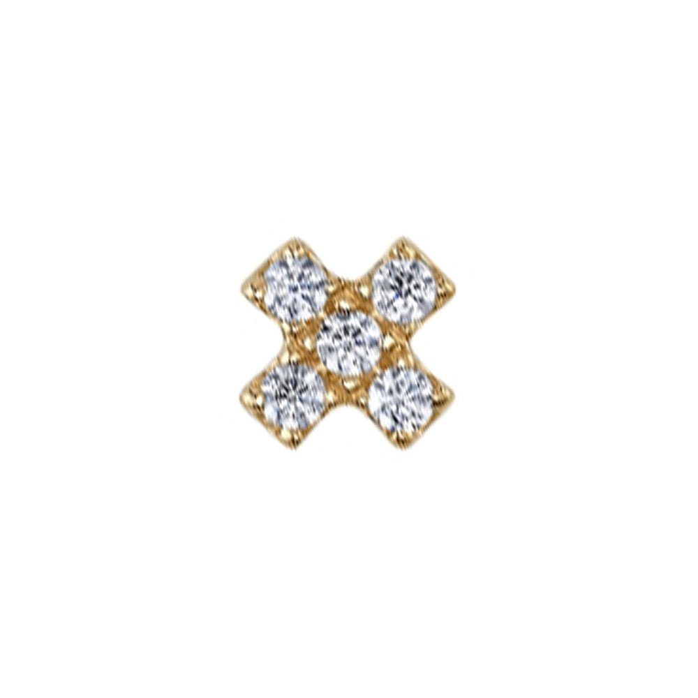 "Lois X" Threaded End in Gold with DIAMONDS