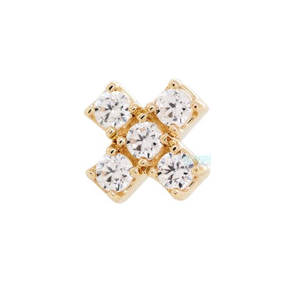 threadless: "Lois X" Pin in Gold with White CZ's