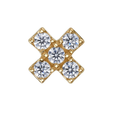 threadless: "Lois X" Pin in Gold with White CZ's