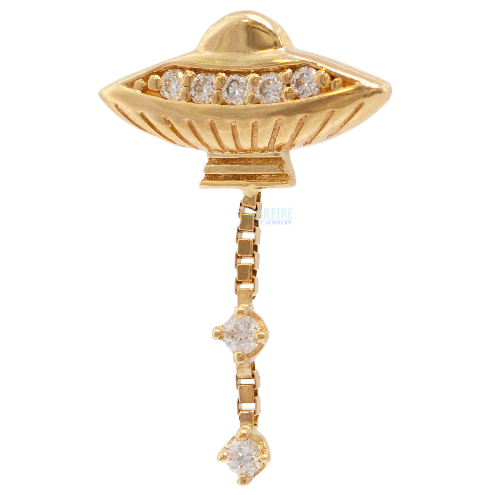 "Close Encounter" Threaded End in Gold & Platinum with DIAMONDS