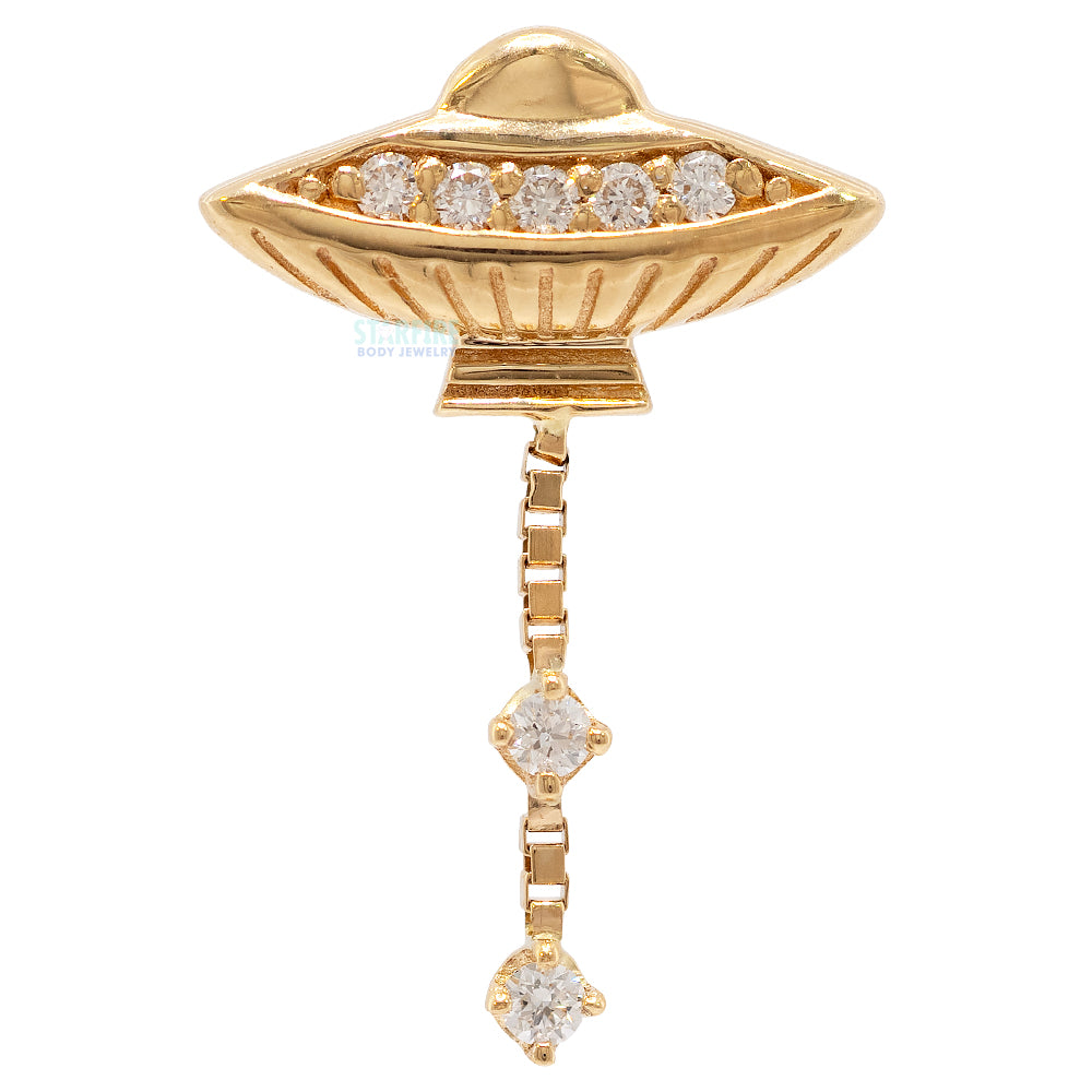 "Close Encounter" Threaded End in Gold & Platinum with DIAMONDS