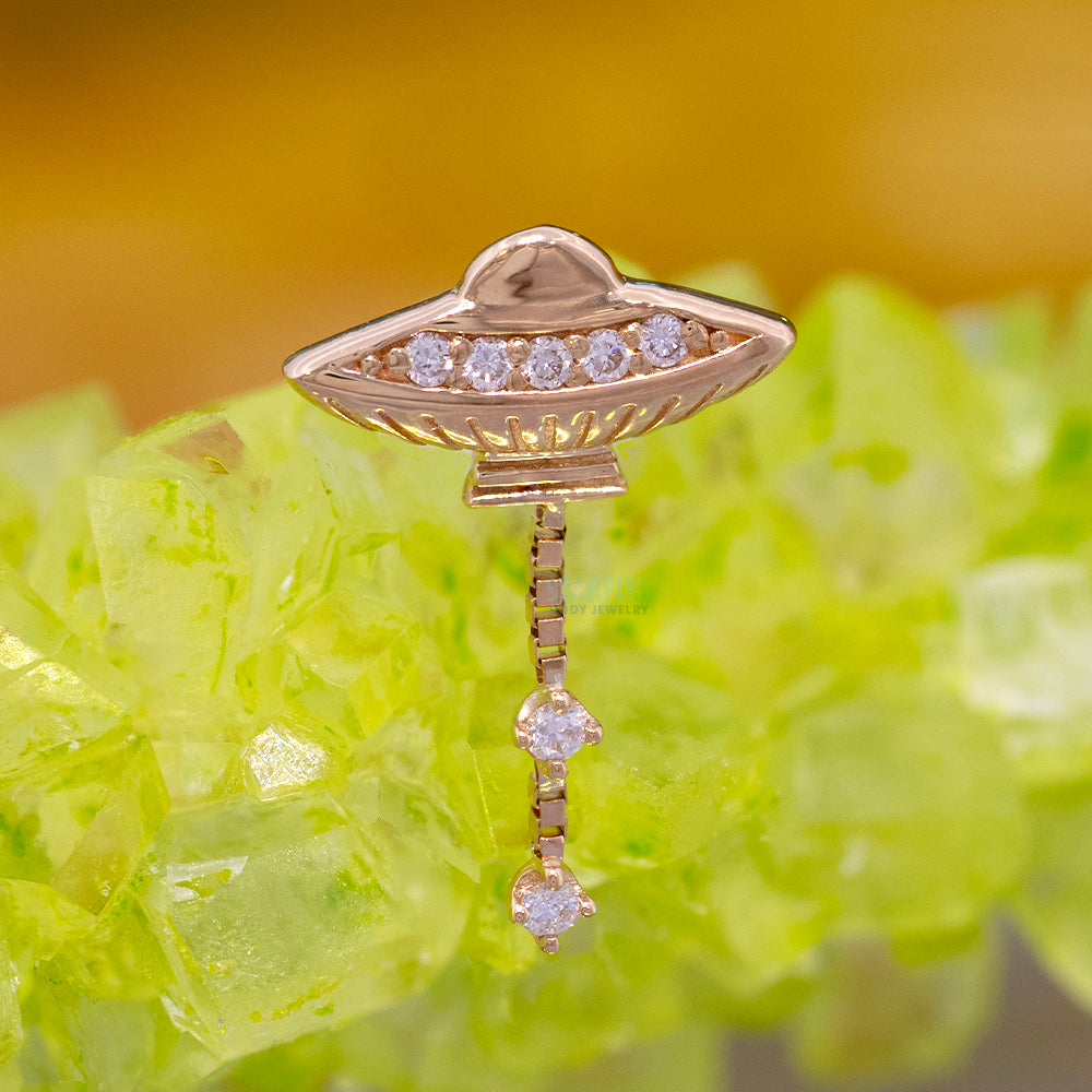"Close Encounter" Threaded End in Gold & Platinum with DIAMONDS