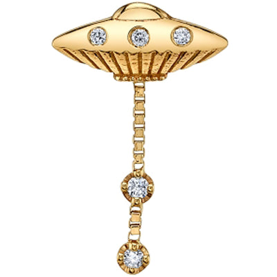 "Close Encounter" Threaded End in Gold with DIAMONDS