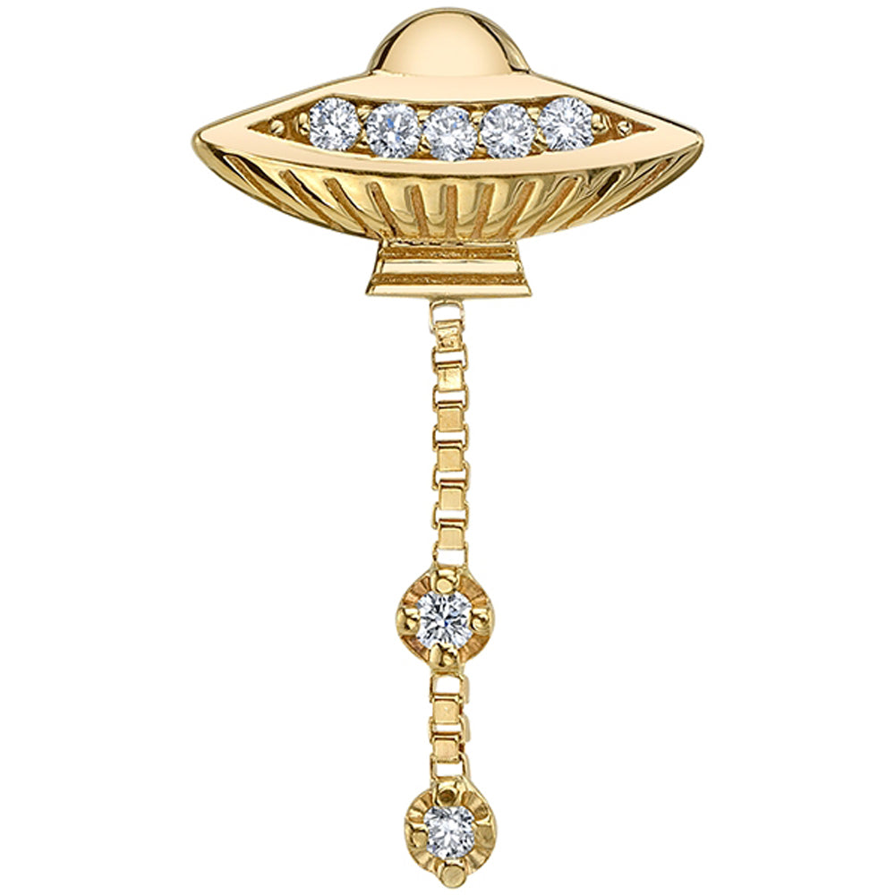 "Close Encounter" Threaded End in Gold with White CZ's