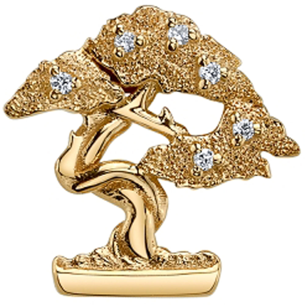 Bonsai Tree Threaded End in Gold with DIAMONDS