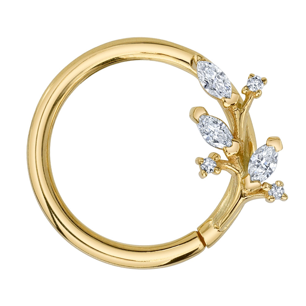 "Nightshade" Seam Ring in Gold with DIAMONDS