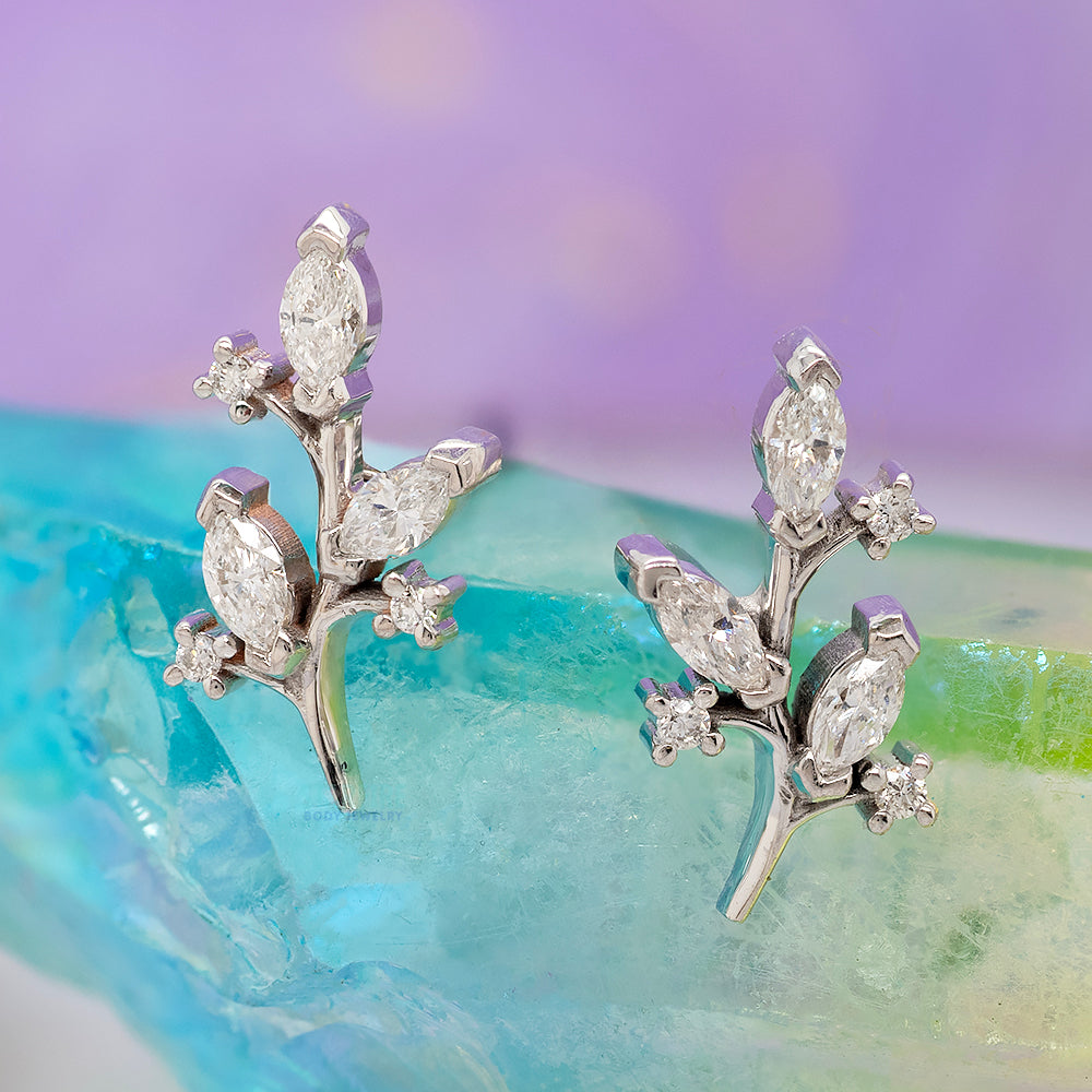 "Nightshade" Threaded End in Gold with DIAMONDS