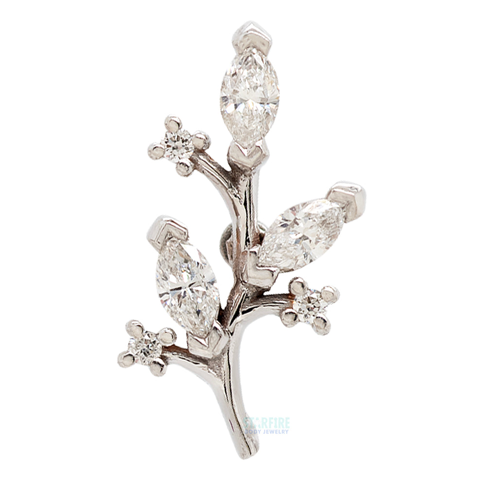 "Nightshade" Threaded End in Gold with DIAMONDS