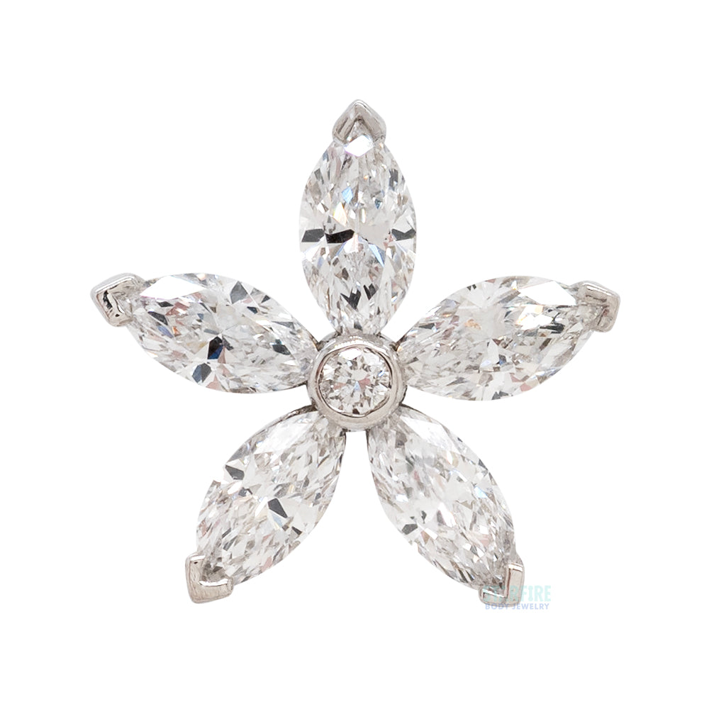 "Starflower" Threaded End in Gold with DIAMONDS