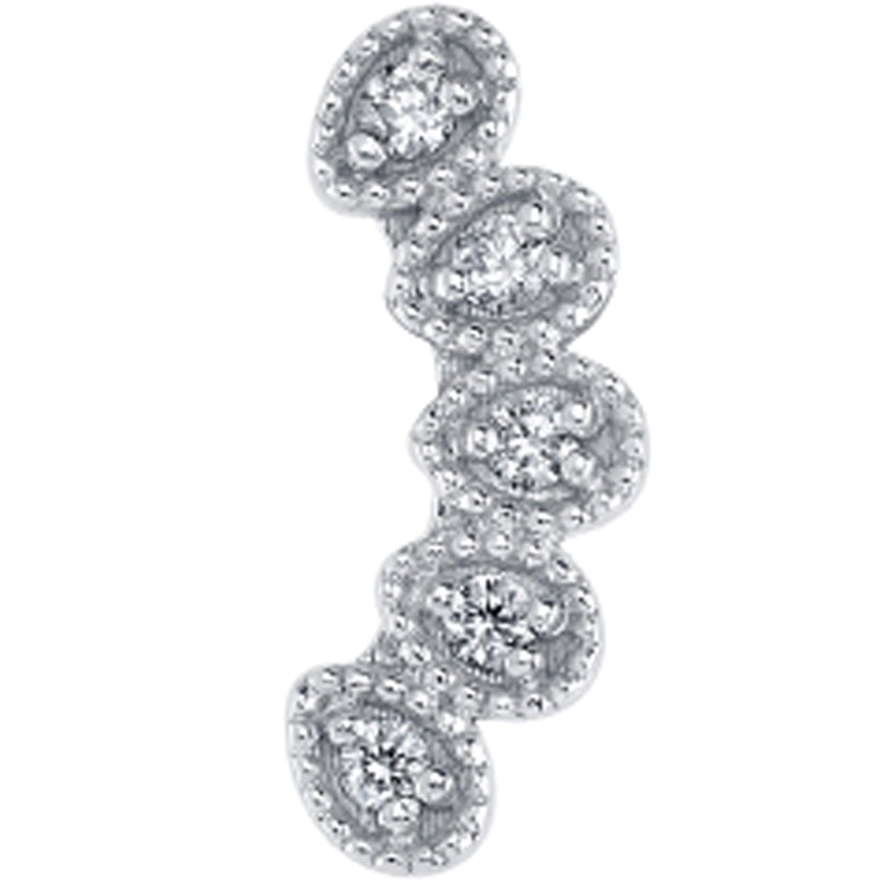 "Susan" Threaded End in Gold & Platinum with DIAMONDS