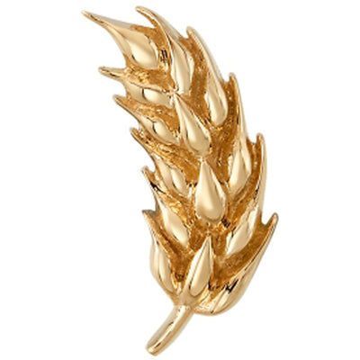 Wheat Stalk Threaded End in Gold