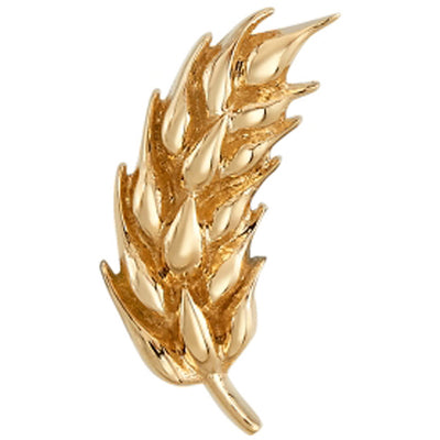 Wheat Stalk Threaded End in Gold