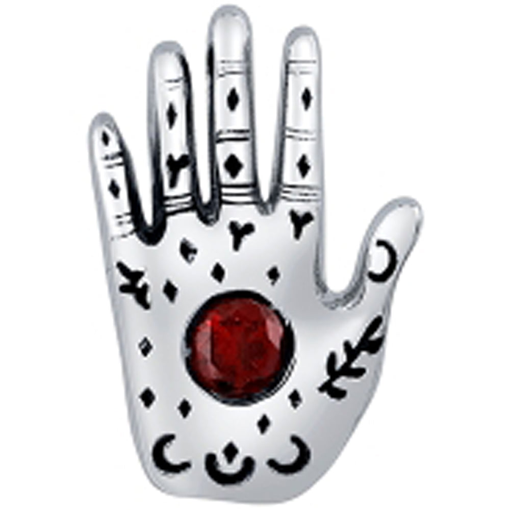 "Palmistry" Threaded End in Gold with Ruby