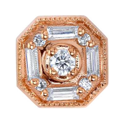 "The Watcher" Threaded End in Gold with DIAMONDS