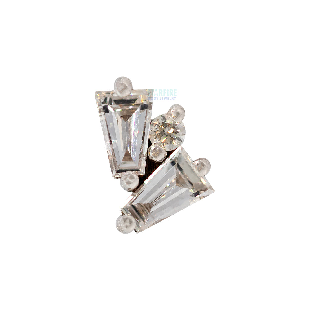 "Pillar" Threaded End in Gold with DIAMONDS