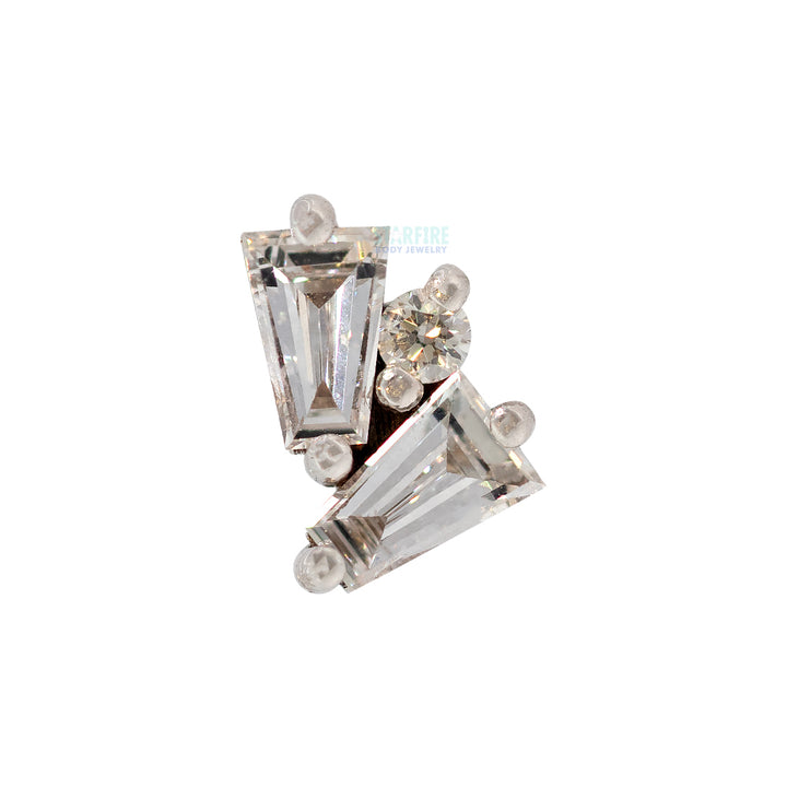 "Pillar" Threaded End in Gold with DIAMONDS