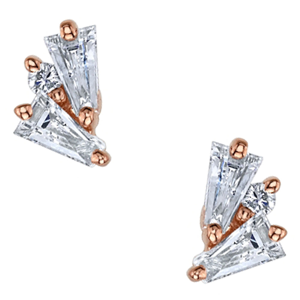 "Pillar" Threaded End in Gold with DIAMONDS