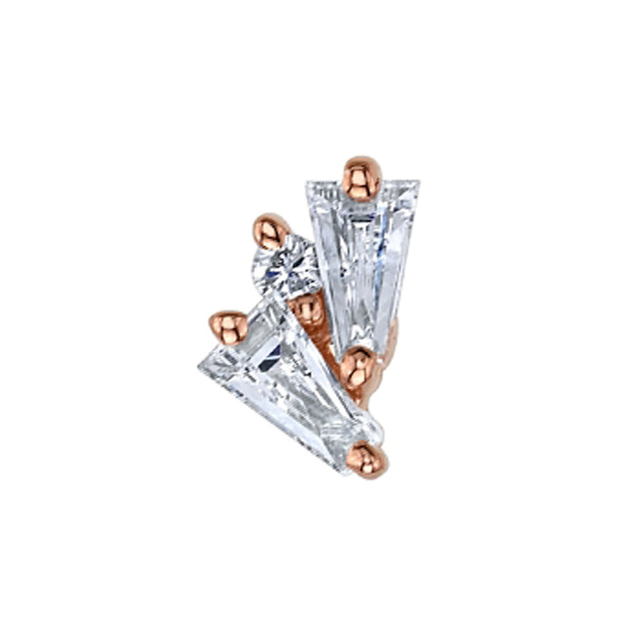 "Pillar" Threaded End in Gold with DIAMONDS