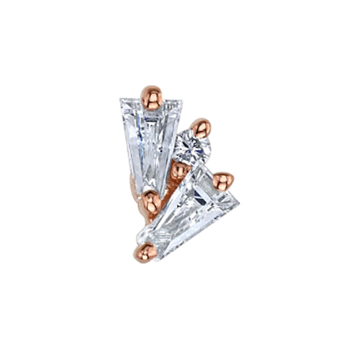 "Pillar" Threaded End in Gold with DIAMONDS