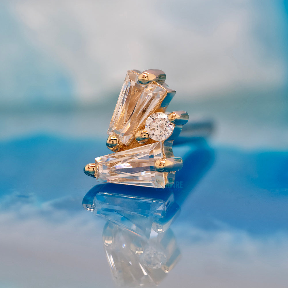 threadless: "Pillar" Pin in Gold with White CZ's