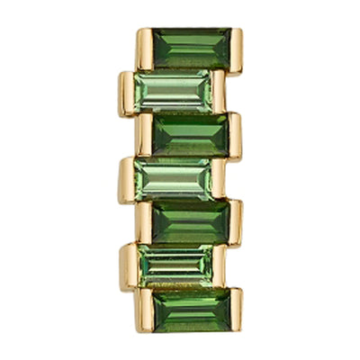 Small "Brandi" Threaded End in Gold with Green Tourmaline and Tsavorite