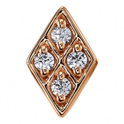 "Kerry Diamond" Threaded End in Gold with DIAMONDS