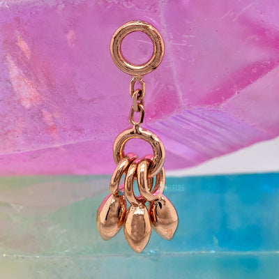 Triple Marquise Bead Chain Charm in Gold