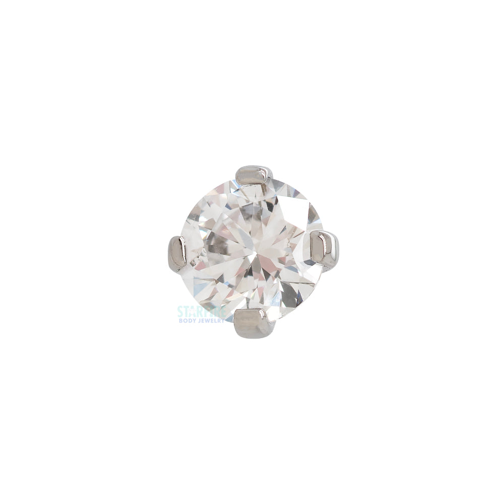threadless: 4 Prong-Set Round Faceted Diamond End
