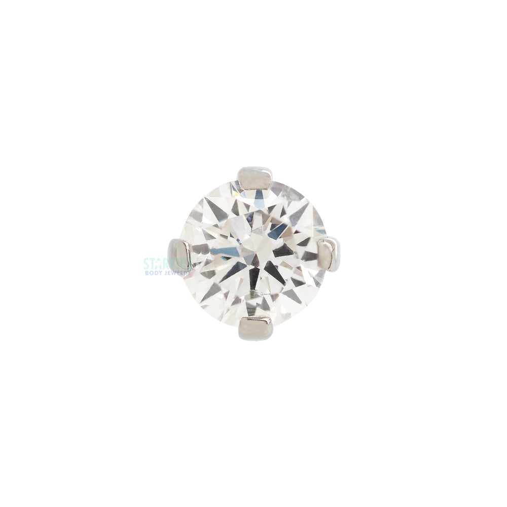 4 Prong-Set Faceted Diamond on Flatback